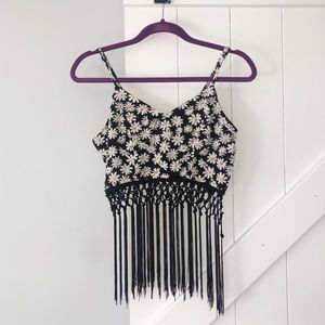 LF Daisy Fringe Crop Top